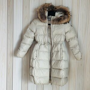 Il Gufo Beige Puffer Coat with Faux Fur Trim